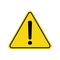 Triangle warning sign. Exclamation sign. Warning roadsign icon. Danger-warning-attention sign. Yellow background