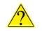 Triangle warning sign with question mark 3d rendering