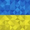 Triangles in the colors of the Ukrainian flag. The national colors of Ukraine are blue and yellow