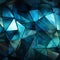 Triangles interplay, blending deep blue, green, white, and dynamic cyan, captivating panorama