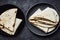 Triangles pancakes Quesadillas with cheese and meat Mexican cuisine