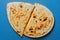 Triangles pancakes Quesadillas with cheese and meat Mexican cuisine