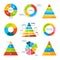 Triangles, pyramids and round elements for infographics