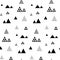 Triangles seamless pattern. Abstract geometric repeat with little and tiny triangular shaped trees or homes