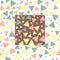 Triangles seamless pattern. Colored chaotic triangles