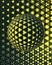 triangles and sphere bright pattern and glowing design in yellow and black
