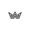 Triangles stripes crown king symbol logo vector