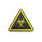 Triangular biohazard sign is isolated on a white background. Vector illustration