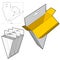 Triangular Box with Shelf Hanger Hole and Die-cut Pattern.