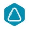 Triangular carabine icon, simple style