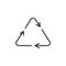 Triangular eco recycle line icon