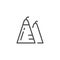 Triangular firecracker line outline icon