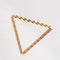 Triangular frame from bright multicolor paper drinking straws with Gold striped on light background