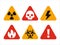 Triangular hazard warning signs