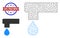 Triangular Mesh Kitchen Tap Icon and Grunge Bicolor 100 percent Fresh Water Watermark