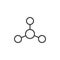 Triangular molecular structure line icon