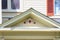 Triangular pediment on Victorian home