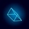triangular prism icon in neon style. geometric figure element for mobile concept and web apps. thin line icon for website design
