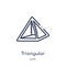 triangular pyramid volumetrical shape icon from shapes outline collection. Thin line triangular pyramid volumetrical shape icon