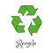 Triangular recycling symbol