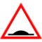 Triangular road sign, artificial irregularity. Vector image.