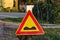 A triangular road sign of work in progress indicating the presence of bumps Italy, Europe