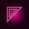 Triangular ruler neon icon. Elements of Sciense set. Simple icon for websites, web design, mobile app, info graphics