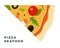 Triangular Seafood Pizza piece flat icon vector isolated
