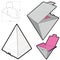 Triangular Self Assembly Packaging and Die-cut Pattern.