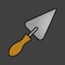 Triangular shovel color icon