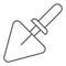 Triangular shovel thin line icon. Cement shovel vector illustration isolated on white. Tool outline style design
