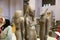 A triangular Statue of Ramses III, Horus and St - Cairo Museum