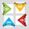 Triangular text banner like a to a paper airplane. Web stickers. Template for catalog with space for text