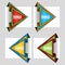Triangular text banner like a to a paper airplane. Web stickers. Template for catalog with space for text