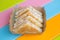 Triangular toast sandwiches tuna diagonally cut