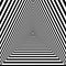 Triangular tunnel, black and white geometric psychedelic optical