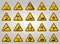 Triangular Warning Hazard Symbols labels On White Background