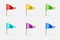 Triangular Waving Flag Set of Icons