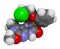 Triasulfuron herbicide molecule. 3D rendering. Atoms are represented as spheres with conventional color coding: hydrogen (white),