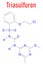 Triasulfuron herbicide molecule. Skeletal formula. Chemical structure