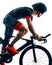 Triathlete triathlon Cyclist cycling silhouette isolated white b