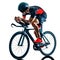 Triathlete triathlon Cyclist cycling silhouette isolated white b