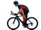 Triathlete triathlon Cyclist cycling silhouette isolated white b