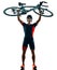 Triathlete triathlon Cyclist cycling silhouette isolated white background