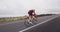 Triathlon cycling - male triathlete biking on triathlon bike