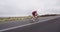 Triathlon cycling - male triathlete biking on triathlon bike