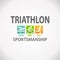 Triathlon fitness symbol icon