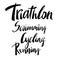 Triathlon hand drawn lettering Triathlon