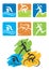 Triathlon icons buttons