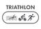 Triathlon logo and icon. Swimming, cycling, running symbols